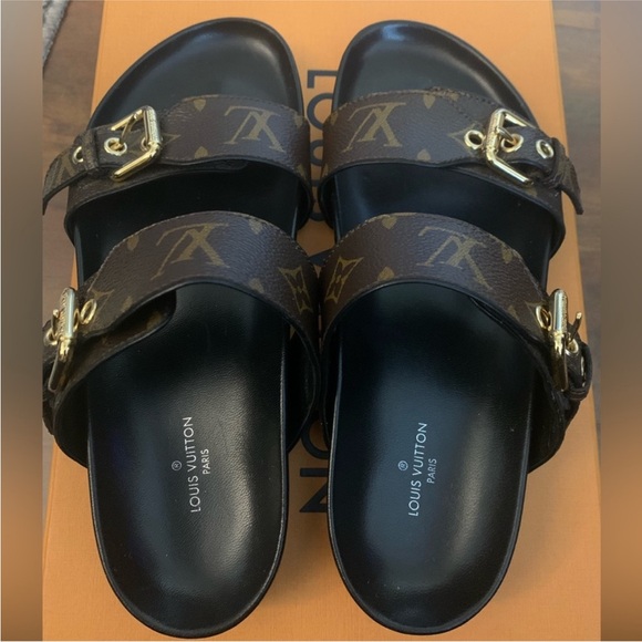 Louis Vuitton Bom Dia Mule Sandals, Sz 37 - Picture 1 of 13